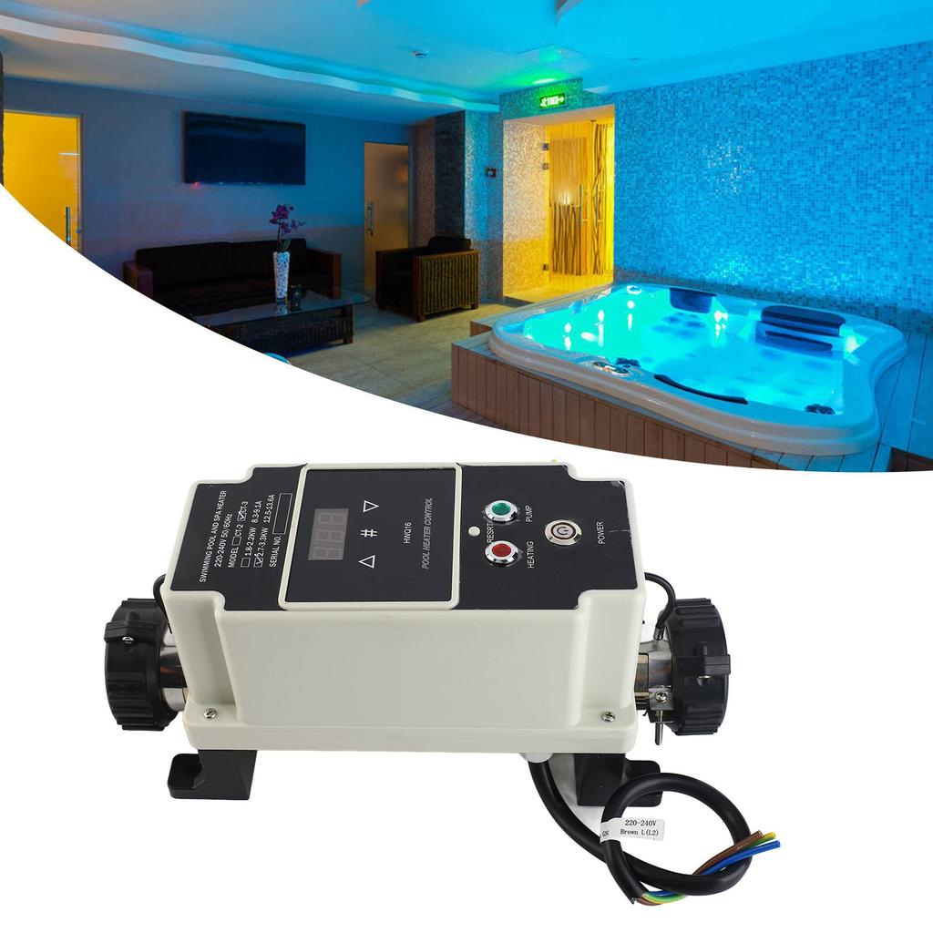 2.7 To 3.3KW Pool Heater Electric Swimming Pool Water Heater Hot Tub Thermostat with Digital Display for Hot Tub Spa Bathtub
