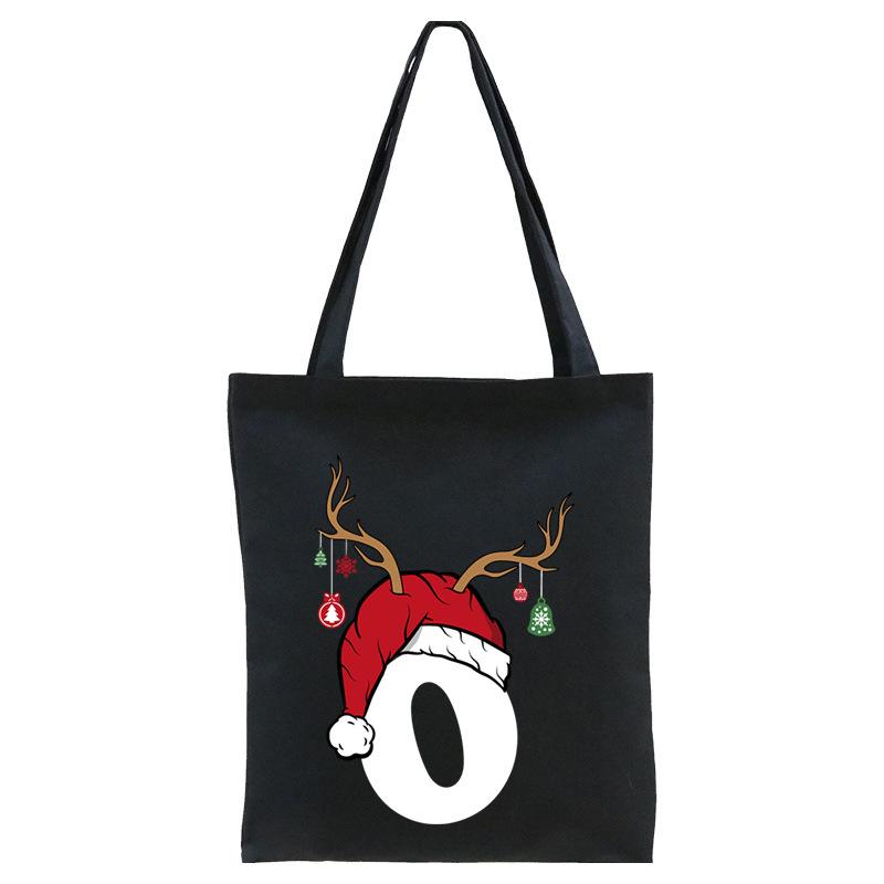 Christmas 26 English Letter Printing Tote Bag Shoulder Bag Women's New Large Capacity Go Out Portable