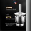 Mortar And Pestle Stainless Steel Spice Grinder Pill Crusher With Lid Ergonomic Grip For Crushing Grinding