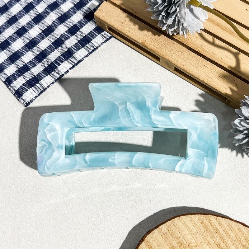 Arc-shaped Oval Grab Clip Marble Gradient Color Ponytail Bun Shark Clip High-end Hair Accessory Hair Clip