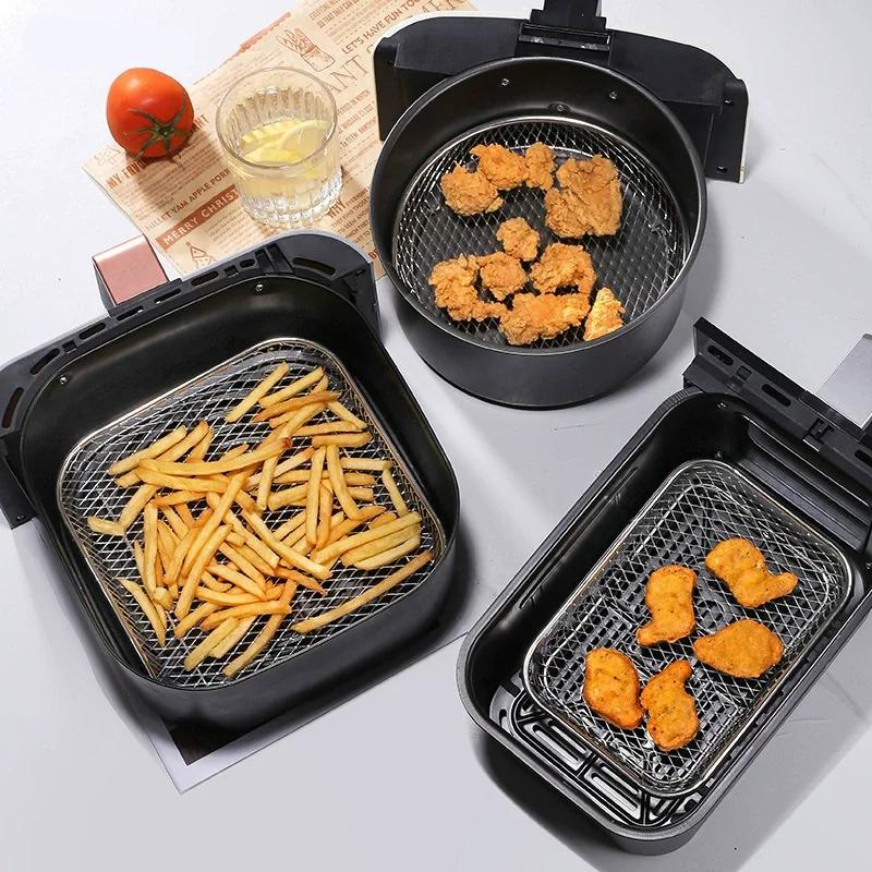 3pcs stainless steel air fryer rack, stackable food dehydration tool, can cook multiple types of food at once