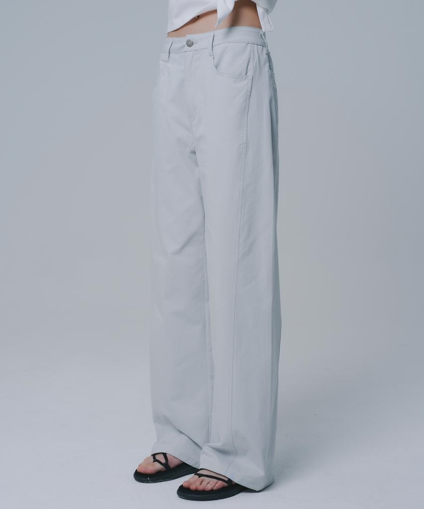 WAARFORWOMAN W1147 Cotton Straight Pants_Gray