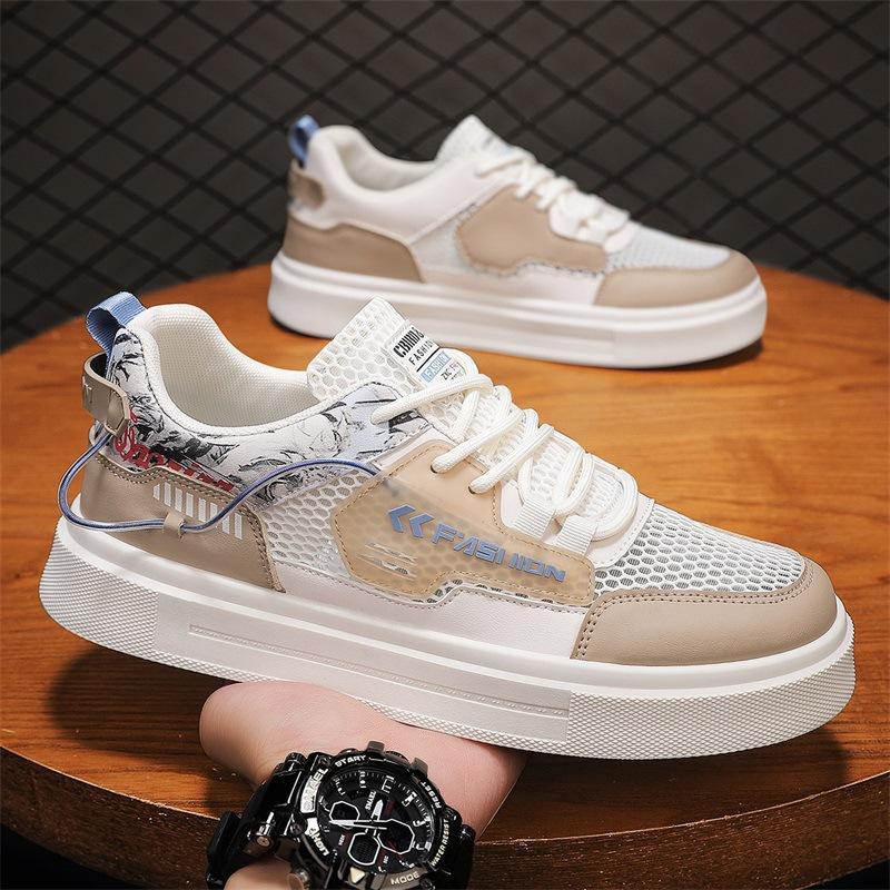 

Men s trendy board shoes can be worn in all seasons. New breathable, casual, fashionable, comfortable and versatile daily color matching platform 44