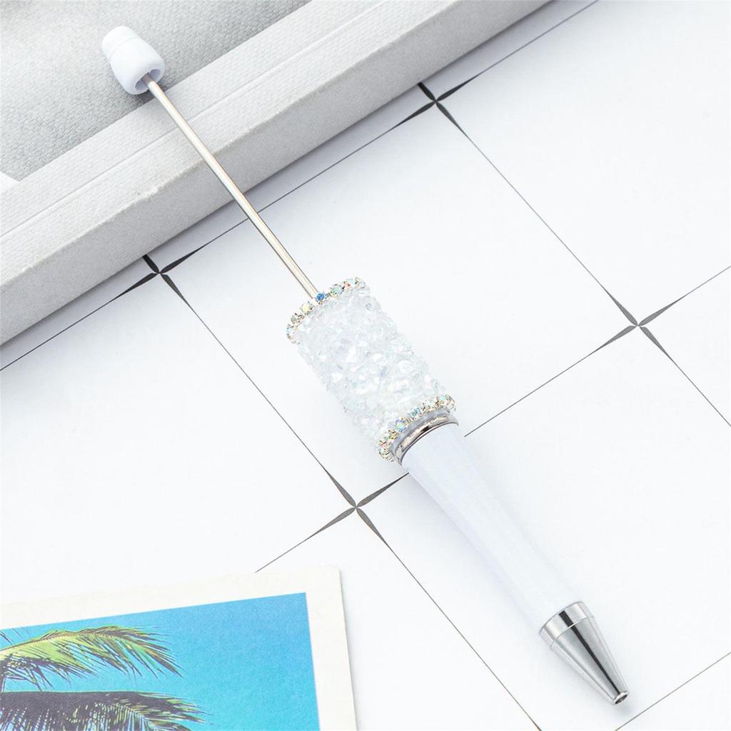 6Pcs Rhinestone Bead Ballpoint Pens Retractable Ballpoint Pen Write Smoothly Novelty Writing Pen for Student Game Reward