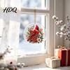 Festive Winter Party Favors Christmas Acrylic Hanging Ornament Double Side Printed Santa Pendant for Tree Window Holiday Ornaments 2D Flat