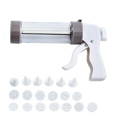 Biscuit Press Gun Stainless Steel Spritz Biscuit Maker Machine for DIY Baking with 13 Discs and 6