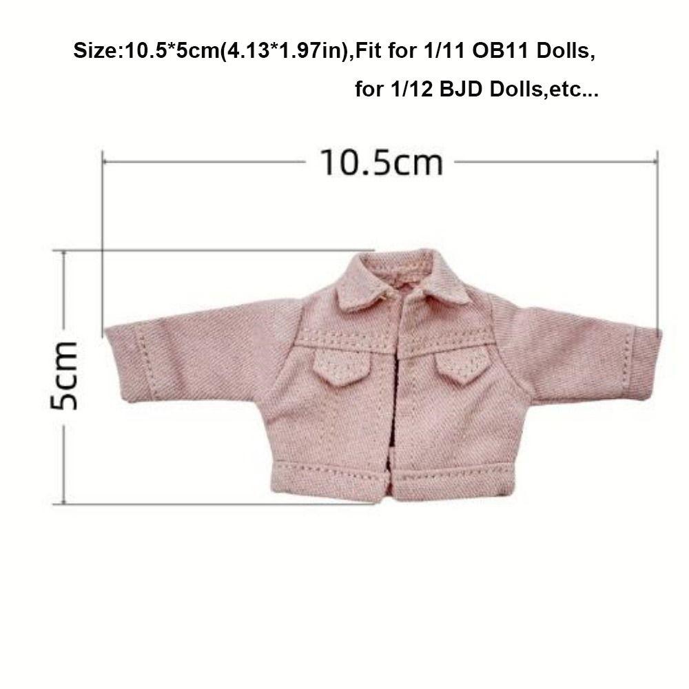 6 Colors Doll Clothes Jeans Coat Cute Mini Dolls Denim Jacket Doll Accessories Doll Tops for Obitsu11 Dolls 1/12 Bjd Dolls