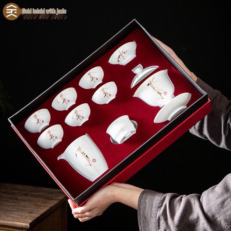 

Mutton-Fat Jade Porcelain Kung Fu Tea Set