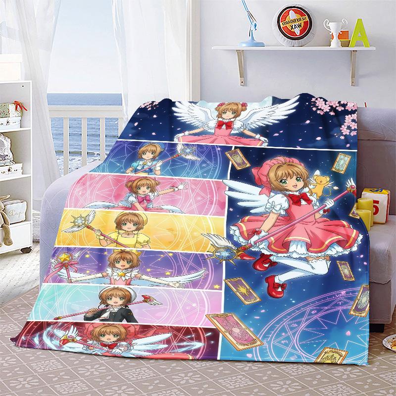 Cardcaptor Sakura Soft Throw Blanket Flannel Warm Cozy Lightweight Blanket for Sofa Bed Home Decor -QJY