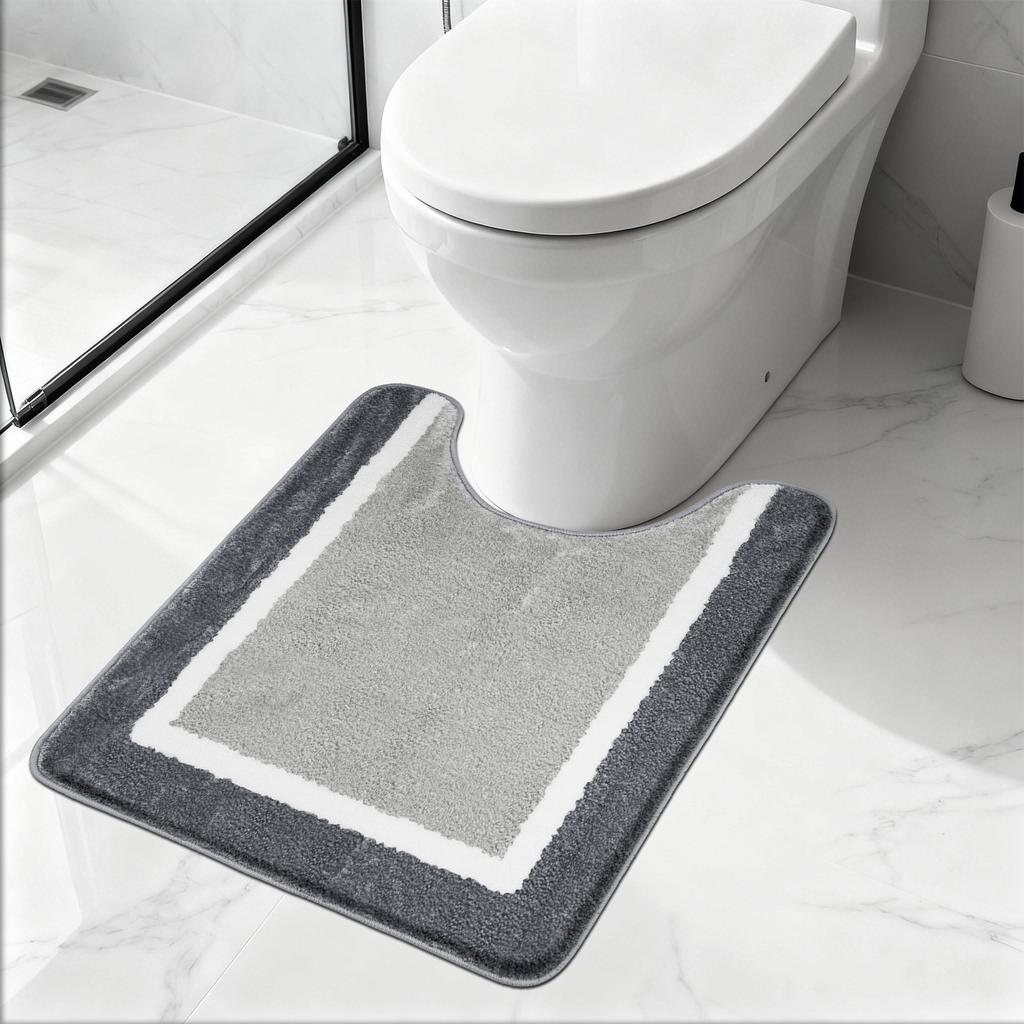 U-shaped toilet mat bathroom mat bathroom carpet bathroom carpet memory foam/Chenille bath mat anti-skid super absorbent