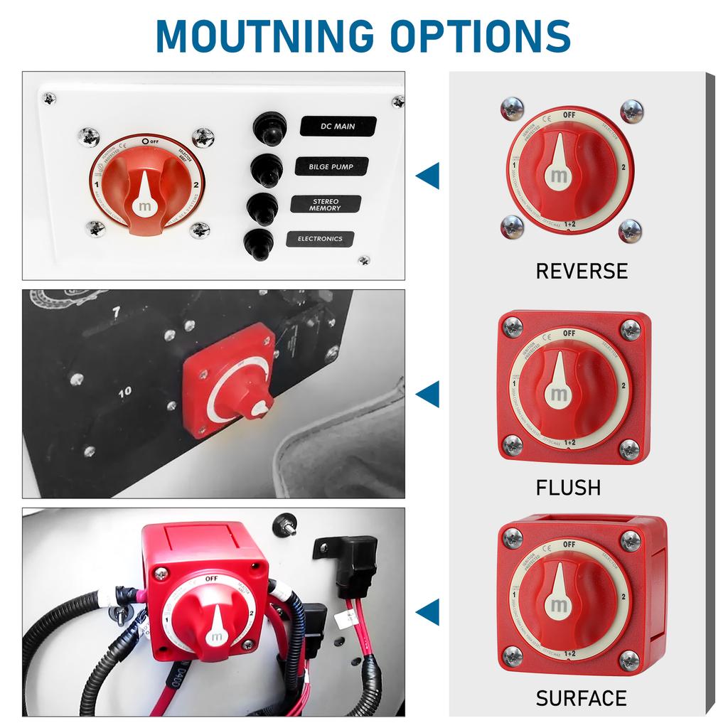3 4 Positions Battery Switch 12V 300 Amp Waterproof Ignition Protected For Dual Battery Switches Boat Isolator Mini Selector