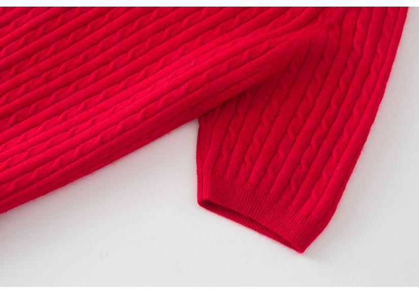 Korean Style Twisted Cable Knit Polo with Retro Cashmere Short Sleeves