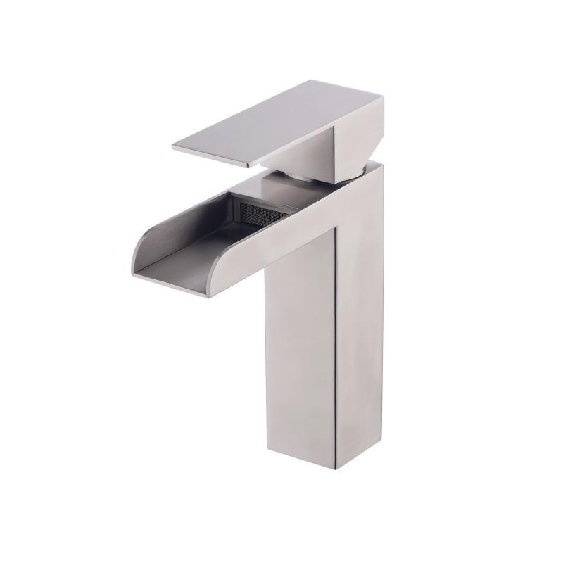 Schwarz/Nickel Badezimmer Wasserfall Waschbecken Armatur 304 Edelstahl Tischmontage Einhebel Warm Kalt Mischbatterie Einhebel