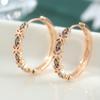 Crystal Zircon Stone Earrings Copper Butterfly Round Earrings Classic Wreath Hoop Earrings  Daily