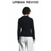 UR Women's 2025 Winter Casual Color-block Letter V-neck Knit Top