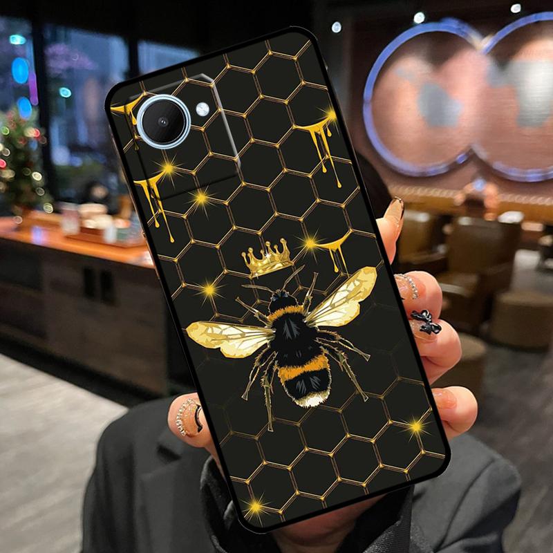 Bee Art Print Cute Cartoon Floral Case For Realme 14 Pro Plus 13 12 11 15 GT6 GT7 Pro C55 C51 C35 C53 C61 C65 C67 C63 C71 C75