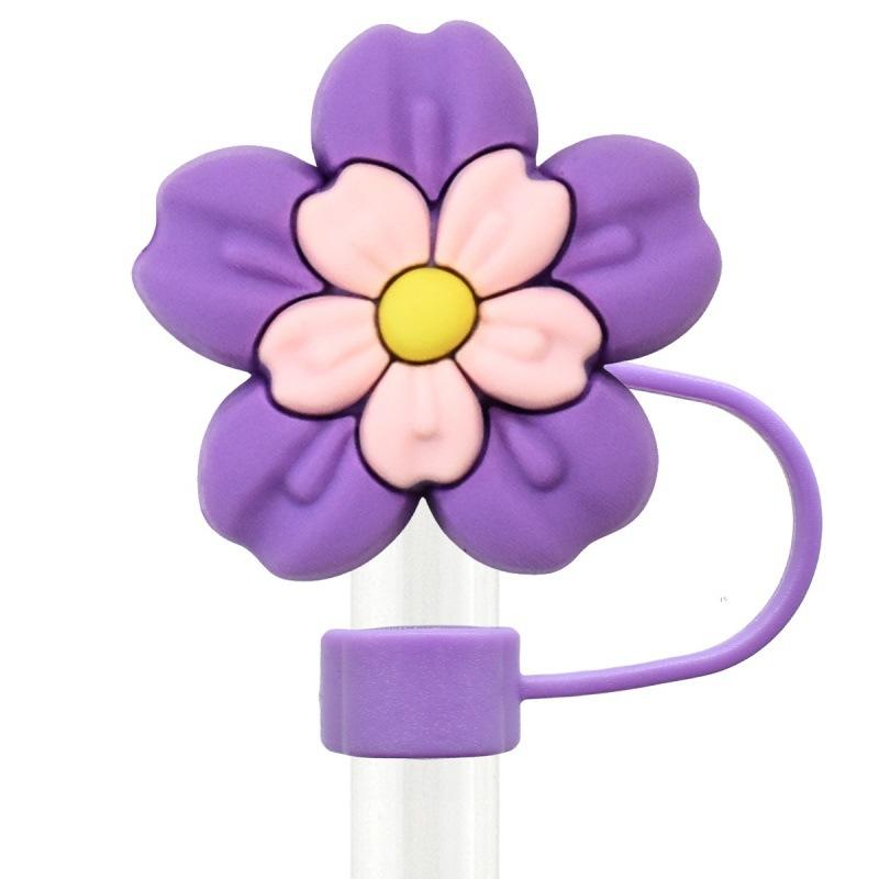 New Colorful Flower Straw Caps 10mm – Cartoon Reusable Dustproof Straw Stoppers for Home Use Practical Household Accessories