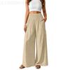 European and American Fashion Casual Women's High-Waisted Wide-Leg Pants with Pockets