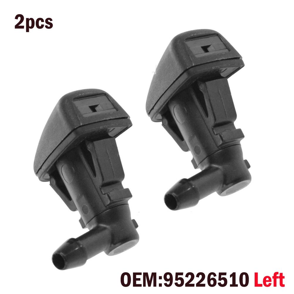 Water Jet Nozzle Washer Nozzle Car 2pcs 95226510 ABS Plastic Black
