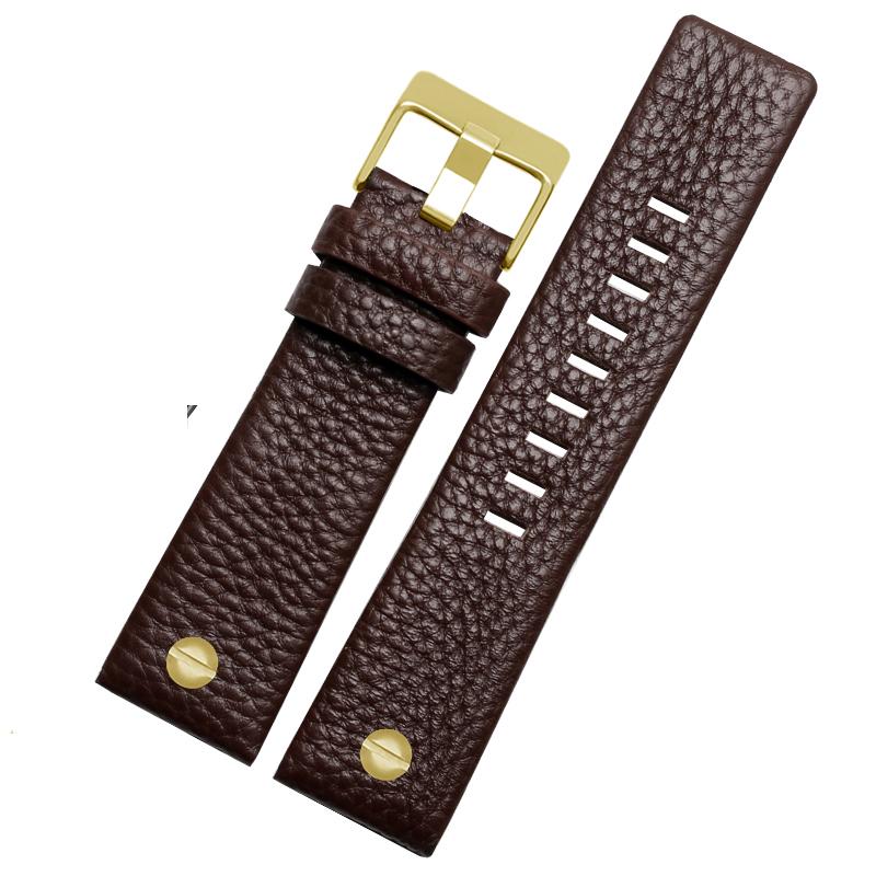 

Genuine Leather Watchband for Diesel DZ7257 1657 4323 7314 7313 7371 Watch Belt Strap 22 24 26 27 28 30mm Black Brown White Band 27mm