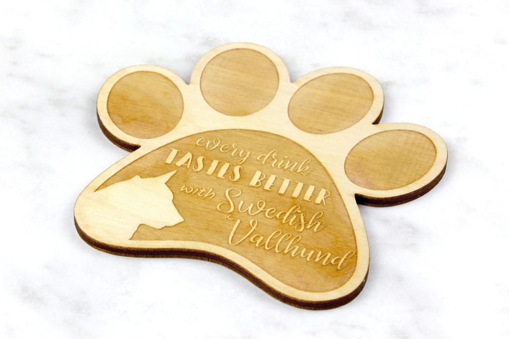 Swedish Vallhund, Swedish Cattle Dog, Swedish Shepherd - Mug coaster, engraved coaster with dog, gift for dog lover by Art-Dog brand