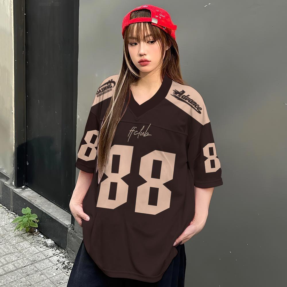 Корейская версия Мокка мусс милый кот футболка горячая распродажа женская футболка с V-образным вырезом оверсайз свободный крой XXS