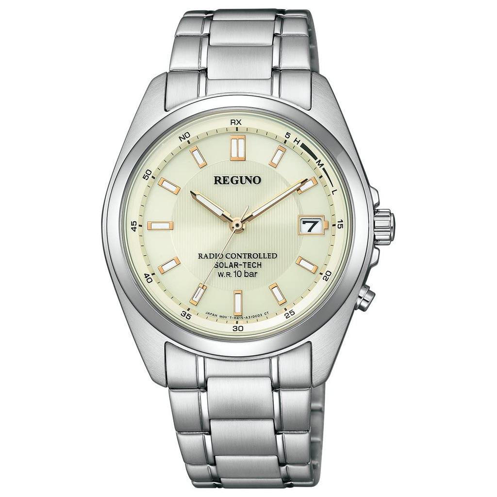 CITIZEN REGUNO KS3-115-31 men's watch solar radio waterproof business analog date second hand silver ivory white solar radio