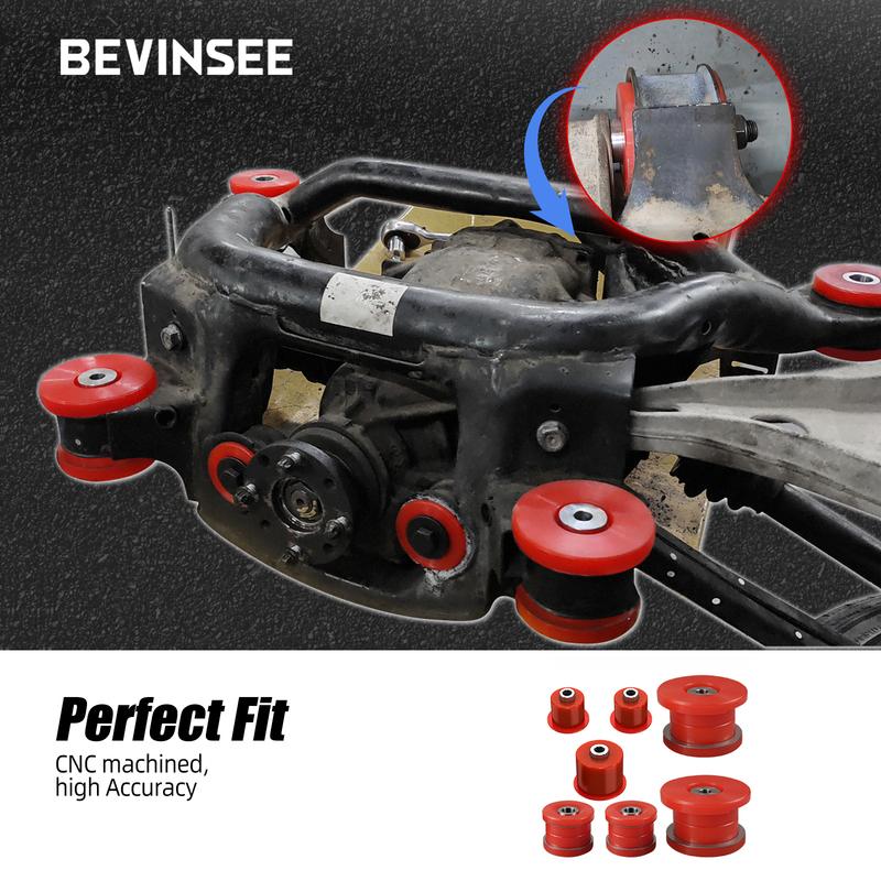 80A Polyurethane Rear Subframe Bushings & Differential Mount Bushings Kit for BMW E46, Replace for 33316770781 & 33176751808
