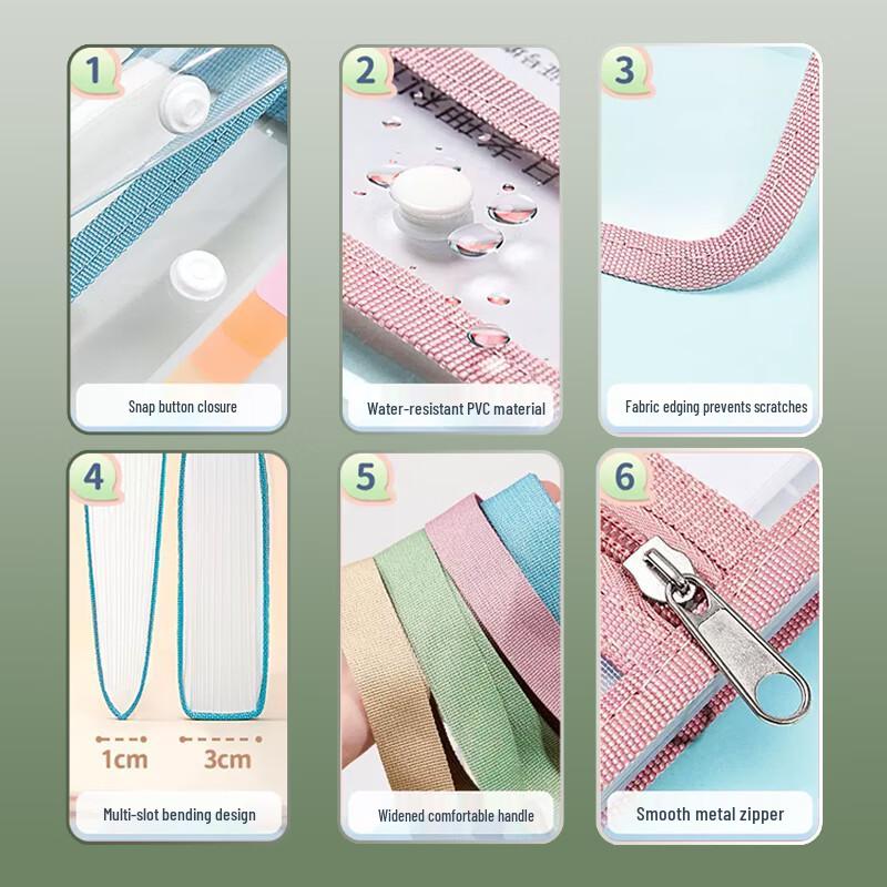 A4 Vertical 13-Layer Accordion Test Paper Storage Bag
