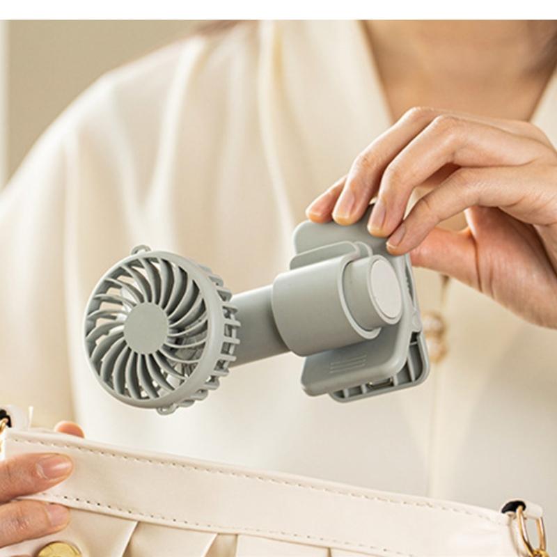 New Multifunctional Clip Fan USB C Rechargeable Portable Outdoor Handheld Mini Fan with 3 Speeds Long Battery Life