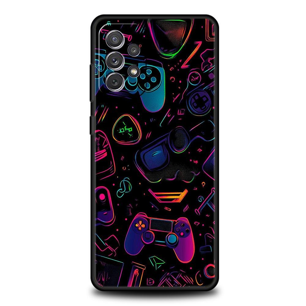 

Game Controller Graphic Phone Case for Samsung Galaxy A55 A35 A15 A14 A13 A25 A54 A51 A71 A72 A73 A32 A52 A41 5G Soft TPU Shell Samsung A07