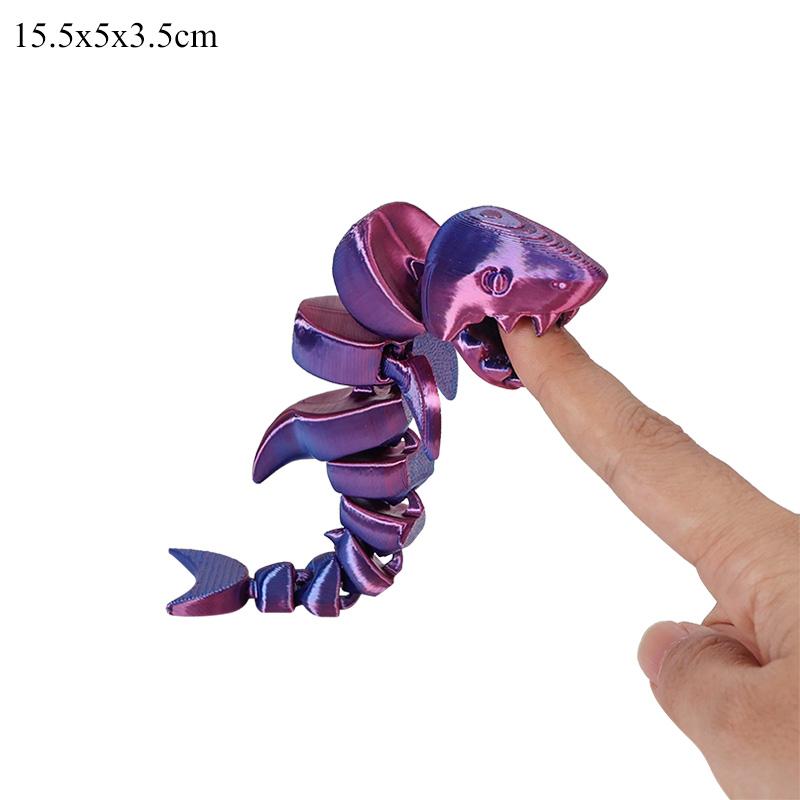 3D Printed Shark Tabletop Ornament Toys Action Model Shark Teal Purple White Decompression Decoration Kids Birthday Cute Toy