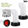 2pc IBC Tank Spout Outlet Tap Fittings for Water Oil Fuel Containers with Plastic Material and Diesel Pouring Nozzle