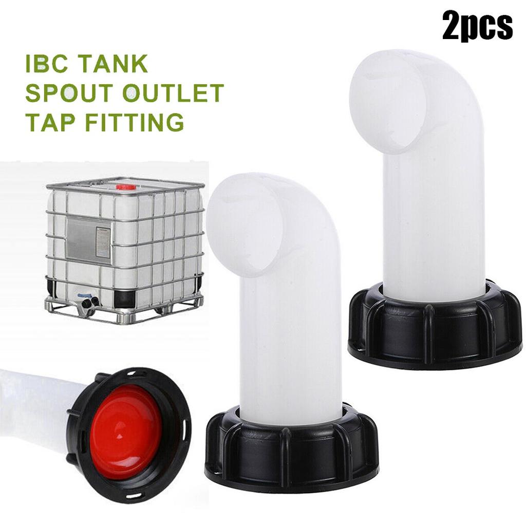 2pc IBC Tank Spout Outlet Tap Fittings for Water Oil Fuel Containers with Plastic Material and Diesel Pouring Nozzle