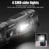 7 LED High-power LED Strong Light Flashlight 18650 USB C Rechargeable with Side Light Multifunctional Outdoor Hiking Camping Light