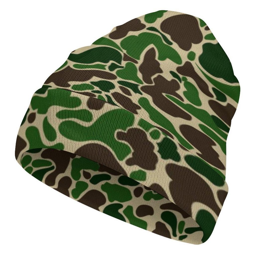 Factory Hot Custom logo pink Camo Print Cuffed Beanie Men Women Cloud Camo Cap Outdoor Camouflage Knitted Hat for Daily Wear