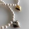 Artificial Pearls Necklaces Neck Jewelry Heart Pendant Necklaces CCB Material