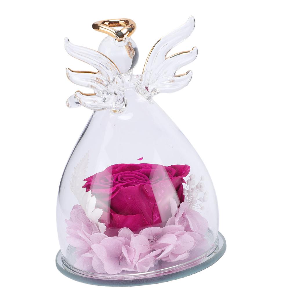 Eternal Flower in Glass Dome for Women Forever Real Preserved Rose for Valentine Anniversary Birthday Gift Purple