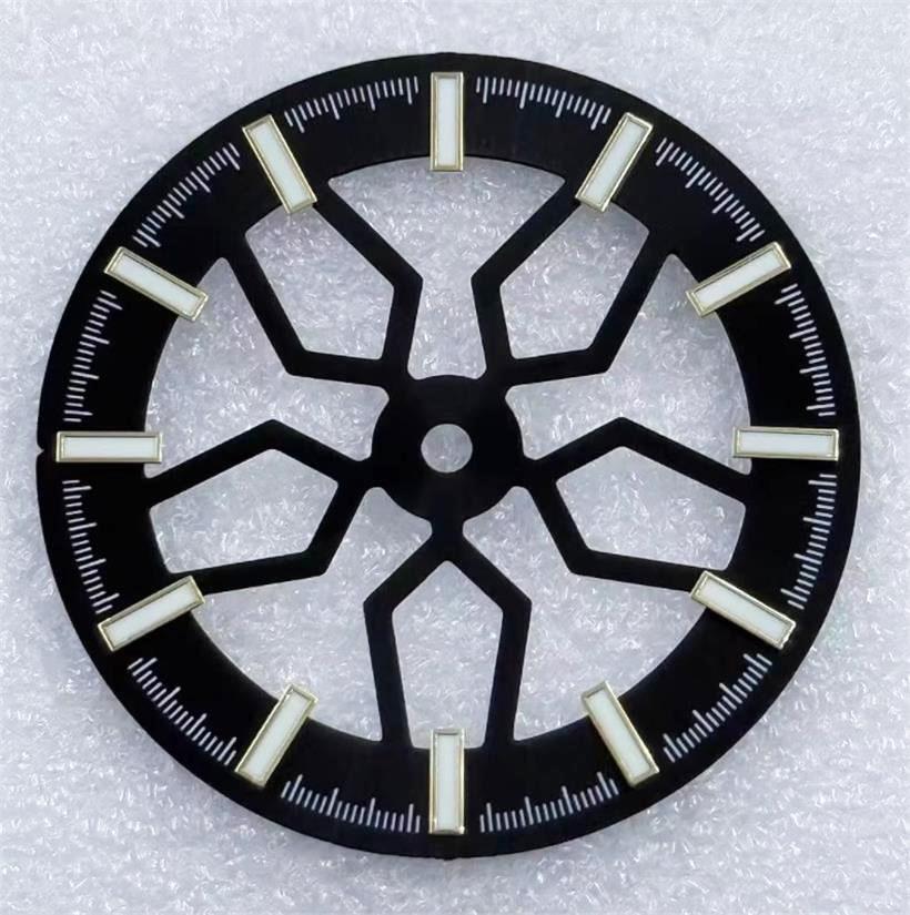 31.8MM Hollow Out Wheel Bone Green Luminous Dial Suitable For NH70 NH38 Mechanical Movement Watch Accessories