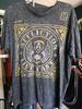 Affliction Men's L Live Fast Skull Graphic Logo Black Crew Neck T-Shirt