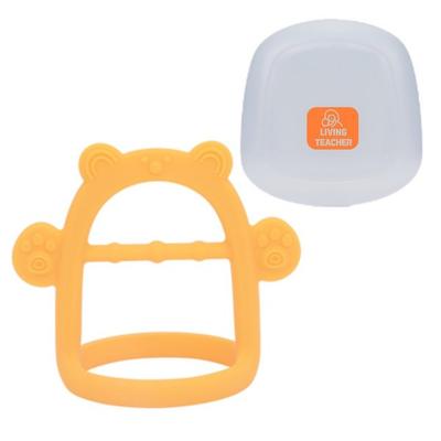 Living Teacher Wrist Bear Teether + Case, 3 Months or More, Orange (Wrist Teether), 1 Set, Korean Baby Products