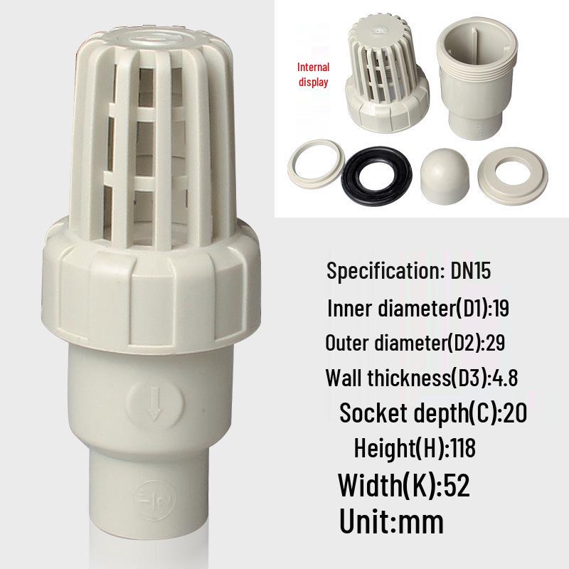 

PPH Foot Valve & PPR Ball Check Valve: PP Hot Melt One-Way Ball Core Valve for Water Pump with Shower Head Filter