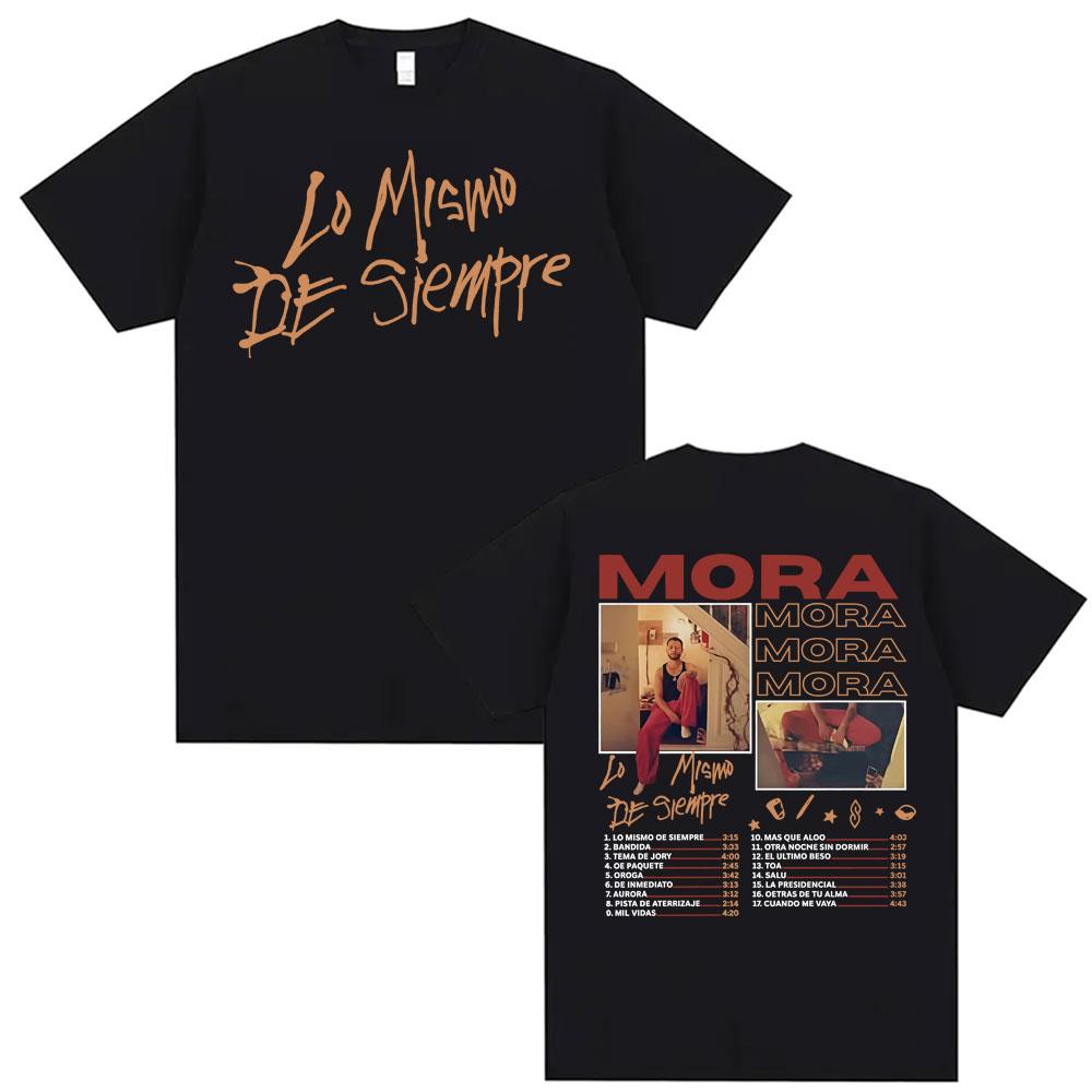 Rapper Mora Lo Mismo Dela Otra Vez Tour 2025 Merch Tshirts Unisex Fashion Hip Hop Vintage T Shirt Unisex Short Sleeve Tshirt Tops
