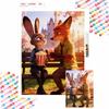 Diamond Painting 5D DIY Diamond Painting Zootopia Nick Judy Mosaic Disney Cartoon Picture Rhinestone Kit Gift