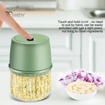 Tritatutto Elettrico Mini da 250 ml Ricaricabile USB Funzionamento a Un Pulsante Facile da Usare Tritaglio per Aglio a Risparmio Energetico
