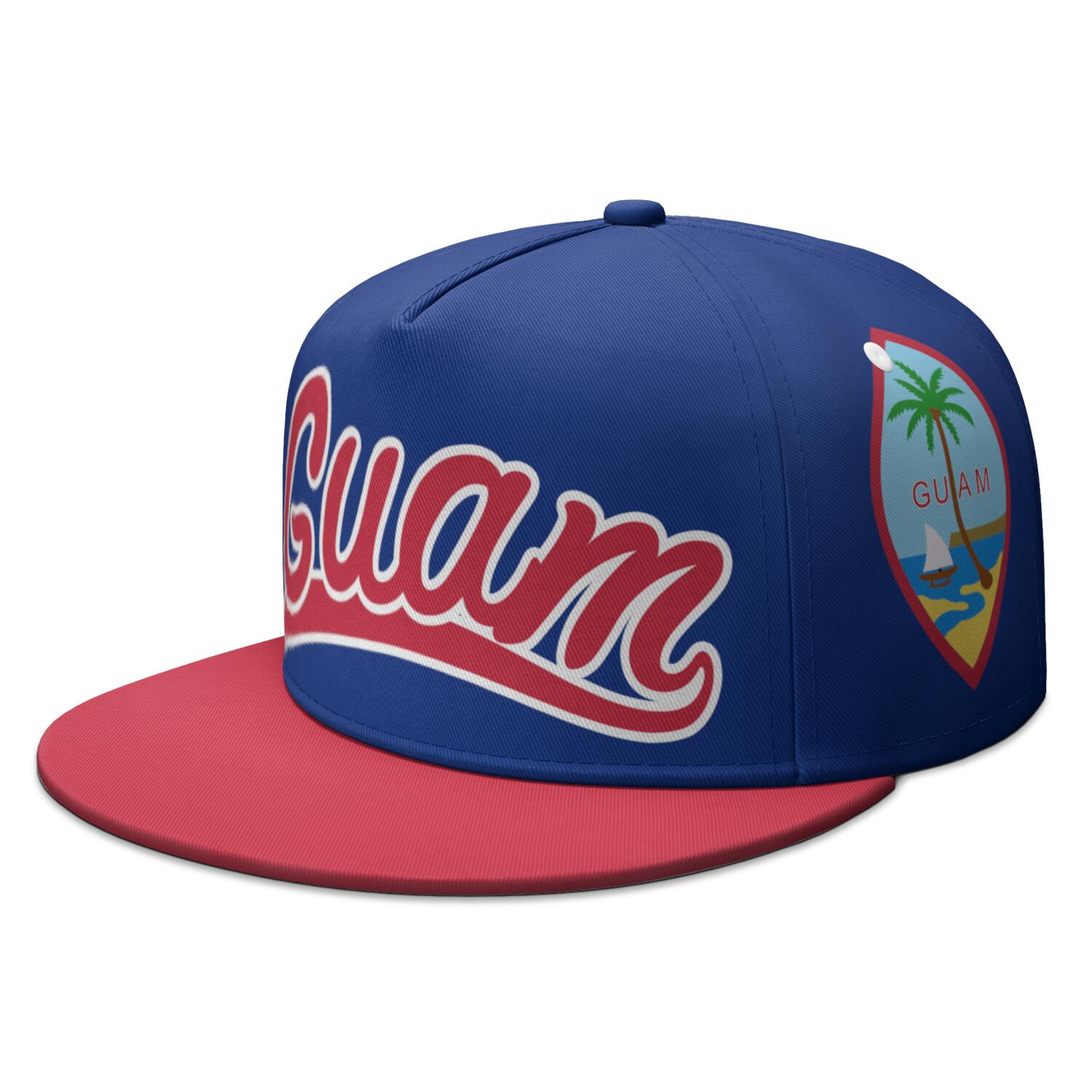 

Guam Flat Brimmed Cap Free Custom Made Name Number Team Logo Hip-hop Hat Country Travel America Nation Us Flag Photo Headgear Adjustable