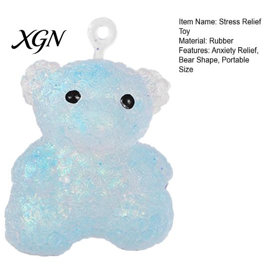 Bear Stress Toy Rose Squeeze Anxiety Relief Ball Soft Portable Stretchy Animal Sensory Pinch Home Office Relaxation