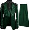 Exquisite Crystal 3 piece Men's Suit Party Gowns Special Occasion Gowns Men's Stage Costume Celebrity Gowns Prom Gowns