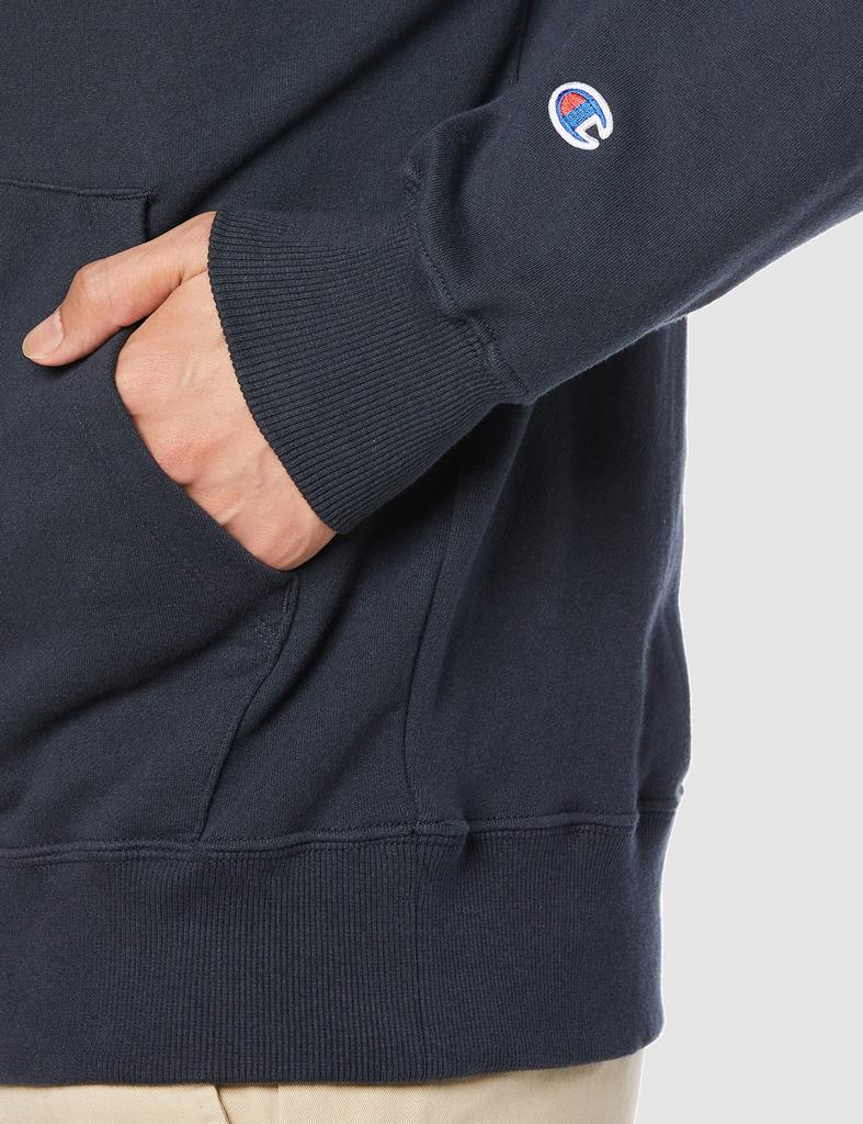 Champion Men's Long Sleeve Graphic Print Hooded Sweatshirt, Navy, Size XL, C3-W120