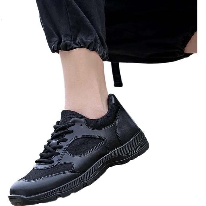 Qiangren Sports Casual Shoes, 3515 Military Training Shoes, Breathable Outdoor Hiking Running Shoes for Men, Daily Training Shoes, Black, Size 40